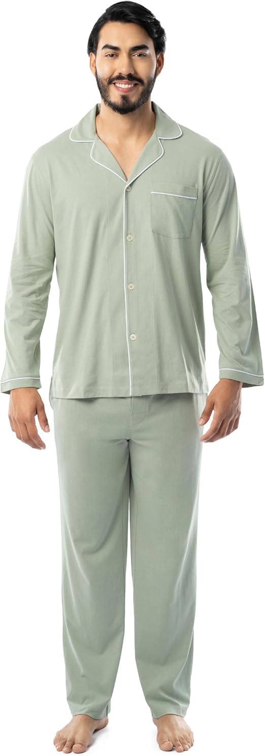 Fruit of the Loom Men's Jersey Knit Pajama Sleep Set