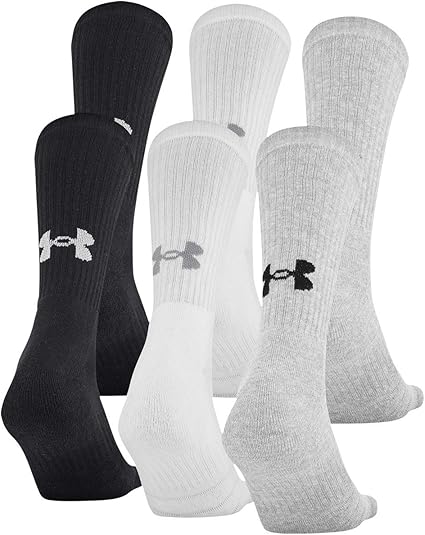 Under Armour Adult Training Cotton Crew Socks, Multipairs