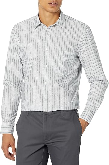 BOSS Men's Remiton Vertical Pattern Button Down Shirt