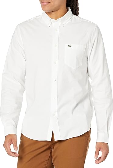 Lacoste Men's Buttoned Collar Oxford Cotton Shirt