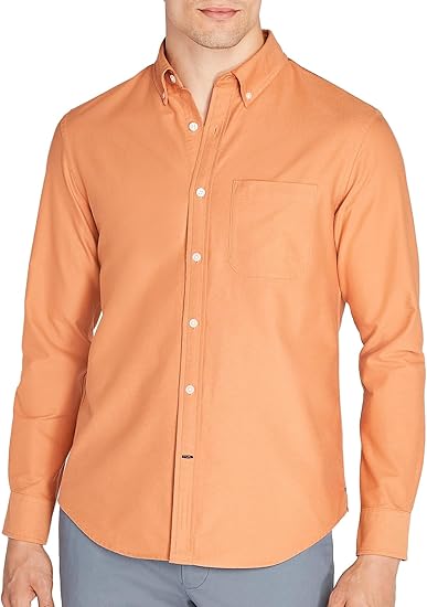 Club Monaco Men's Long Sleeve Button Down Slim Fit Wide Shirt