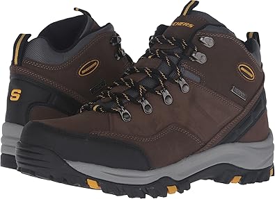 Skechers Men's Relment Pelmo Hiking Boot, Khaki Suede, 16