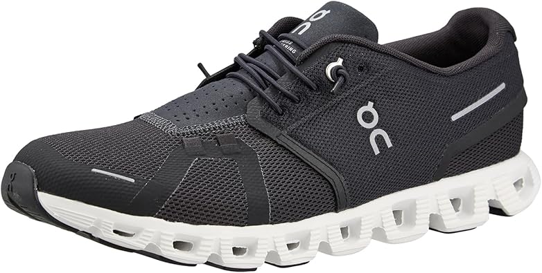 On Men's Cloud 5 Sneakers, Black/White, 8 Medium US