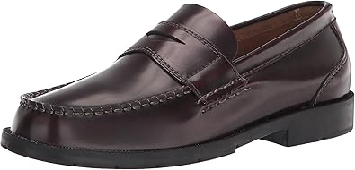 Josmo Men's Josh Penny Loafer Classic Moc Toe Shoes, Burgundy, 8 Wide