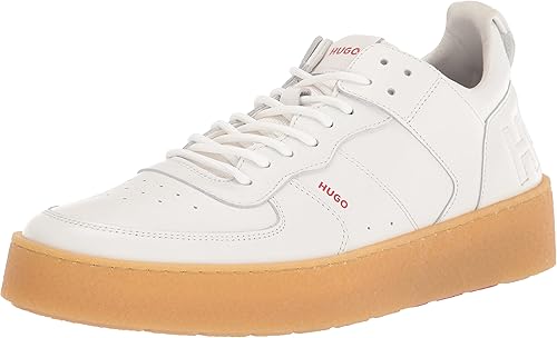 HUGO Men's Evan Stitched Logo Leather Low Profile Sneakers