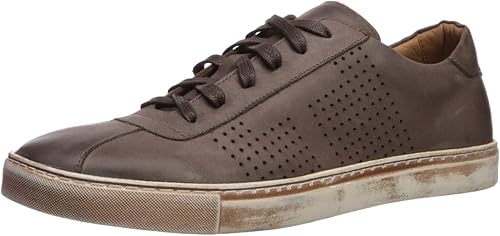 Brothers United Men's Leather Luxury Lace Up Perf Detail Sneaker