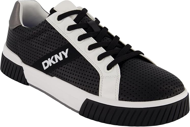 DKNY Men's Rubber Sole Round Toe Shape Lace-up Sneakers