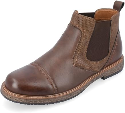 Vance Co. Mens Lancaster Boot with Vegan Leather and Tru Comfort Foam Footbed, Brown, 12