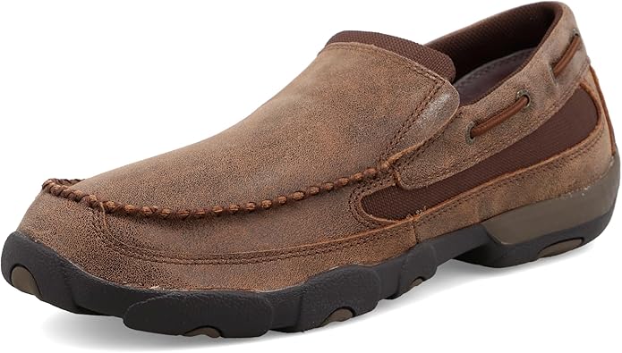 Twisted X Men's Slip-On Driving Moc, Brown, 8.5 W