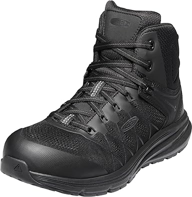 KEEN Utility Men's Vista Energy Mid Height Composite Toe Shoes Work Boots, Black/Raven, 7.5