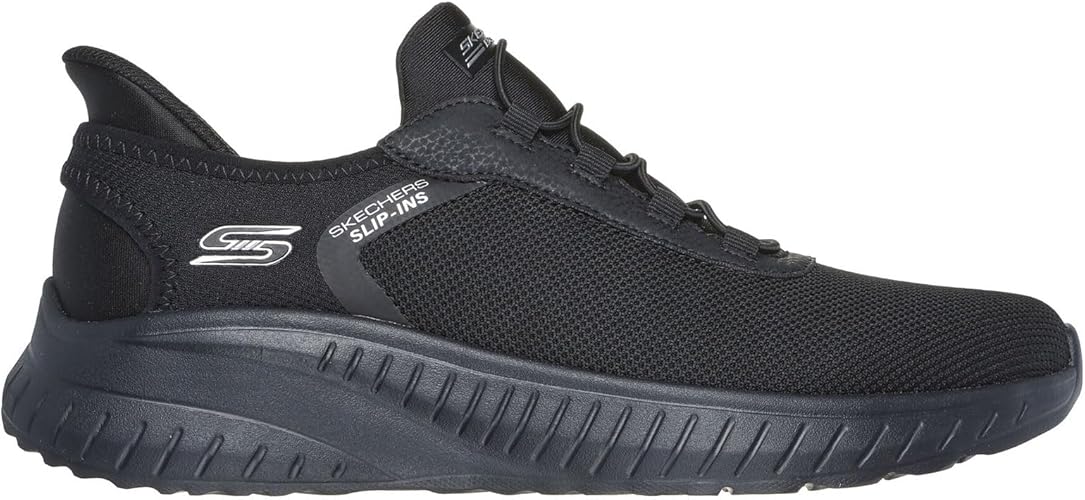 Skechers Men's Squad Chaos-Tough Walk Hands Free Slip-ins Sneaker, Black, 7