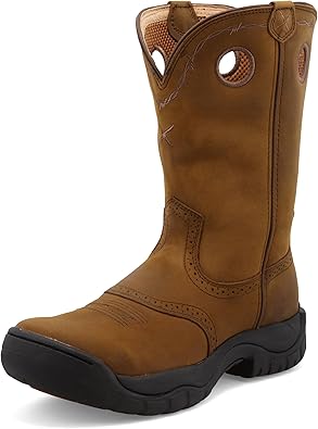 Twisted X Men’s Work Boot - K Toe All-Around Boots Designed with Air-Mesh Lining, Compression- EVA Midsole, Rubber Outsole, and Full-Grain Oiled Leather Vamp and 11” Shaft