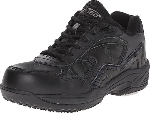 ADTEC Men's Black Lace Work Shoe - Composite Safety Toe, Slip Resistant, Breathable + Comfortable