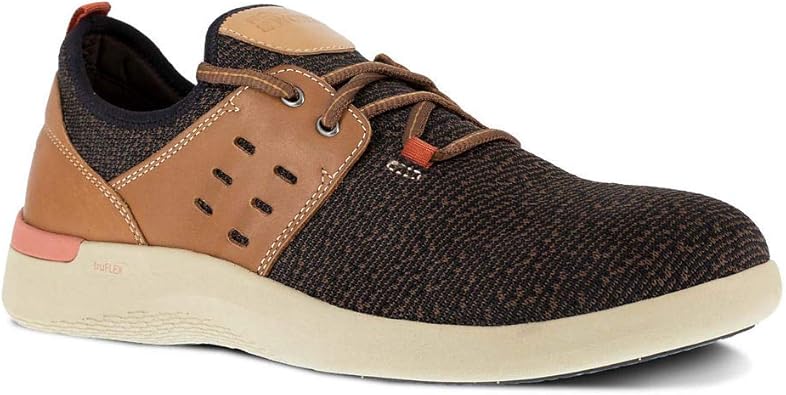 Rockport Work Men's Truflex Safety Toe 2 Eye Tie Work Sneaker, Brown, 8