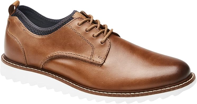 Johnston & Murphy Men’s Duncan Plain Toe Shoes | Casual Shoes for Men | Leather Upper | EVA Footbed & Lightweight EVA Outsole | Abrasion Resistant Durability