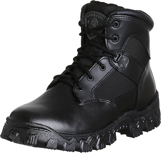 ROCKY Mens Alpha Force 6 Inch Waterproof Soft Toe Work Safety Shoes Casual - Black