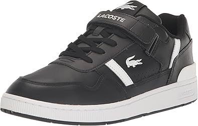 Lacoste Men's T-Clip Velcro Sneaker, BLK/WHT, 12