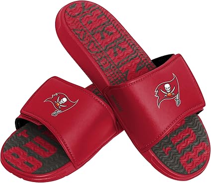 FOCO Tampa Bay Buccaneers NFL Mens Gradient Wordmark Gel Slide - L