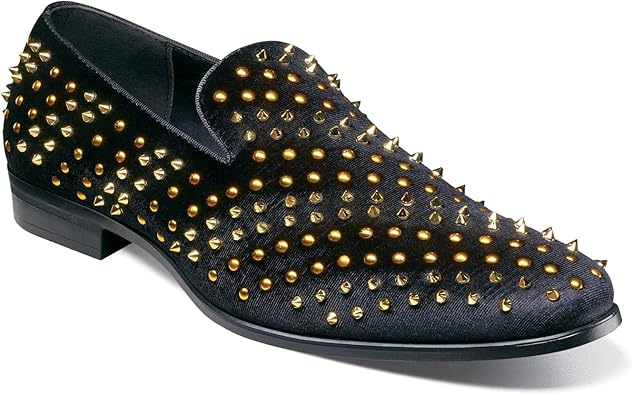 STACY ADAMS Men's Sabert Spike Studded Slip on Loafer