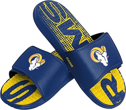 FOCO Los Angeles Rams NFL Mens Gradient Wordmark Gel Slide - S