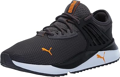 PUMA Mens Pacer Future Sneaker, Dark Coal-PUMA Mens Black-Pumpkin Pie, 11.5