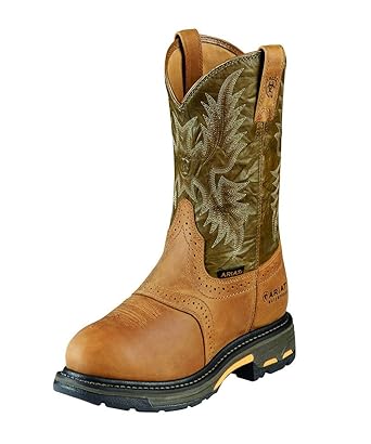 Ariat 1000863595EE Workhog H2O Waterproof Composite Toe Work Boot, Capacity, Volume, Leather, 9.5 Wide, Brown