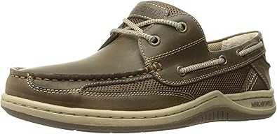 Margaritaville Mens Anchor Lace Boat Shoe, Light Tan, 9.5 US