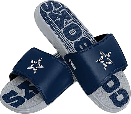 FOCO Dallas Cowboys NFL Mens Gradient Wordmark Gel Slide - L