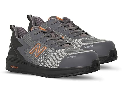 New Balance Men's Composite Toe Speedware Industrial Boot, Grey/Orange, 13