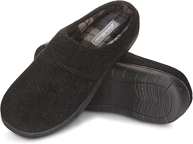 Eddie Bauer Men's Fremont Slippers | House Slippers for Men | Cushioned Footbed Lightweight Slip-On Bedroom Shoes with Rubber Outsole