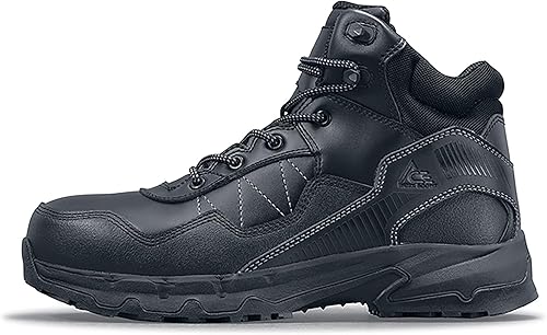 Shoes for Crews Piston Mid Aluminum Toe Unisex Work Shoe, Black