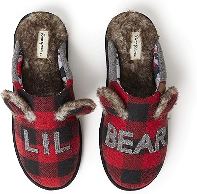 Dearfoams Men's Lil Bear Christmas Slippers