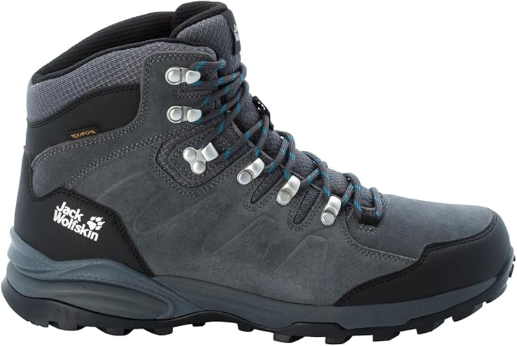 Jack Wolfskin Men's Refugio Texapore Mid M Hiking Shoe, Grey/Black, 12