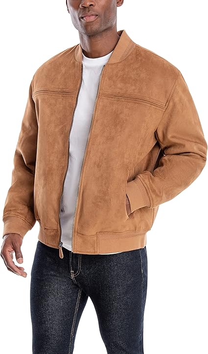 LONDON FOG Men's Microsuede Bomber