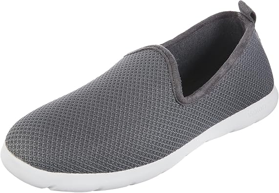 isotoner Zenz Mens Slip-On Slippers, Lightweight Knit Loafers with A Soft Microterry Lining