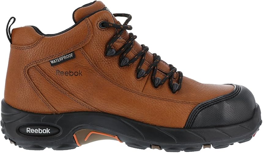 Reebok RB4444 Mens Tiahawk Safety Toe Waterproof Sport Work Industrial Construction Boot, Brown