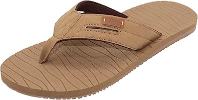 Flojos Men's WAVERUNNER Flat Sandal, TAN, 12