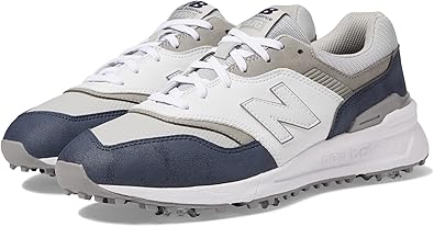 New Balance Men's 997 Golf Shoe, Navy/White, 16