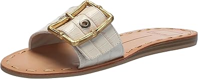 Dolce Vita Women's DASA Sandal, BONE EMBOSSED LEATHER, 7