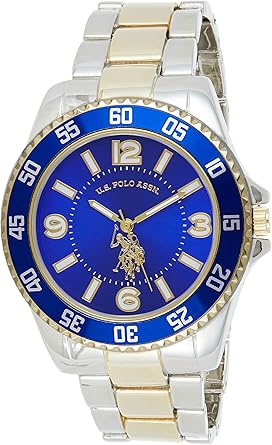 Accutime U.S. Polo Assn. Men's Two-Toned, Royal Blue Dial, Automatic Quartz Metal/Alloy Fold-Over-Clasp Watch - USC80514