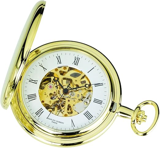 Charles-Hubert, Paris Gold-Plated Mechanical Pocket Watch