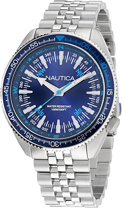 Nautica Men's NAPNVF301 Vintage Recycled Stainless Steel Bracelet Wath