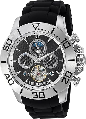 Seapro Men's SP5120 Montecillo Analog Display Automatic Self Wind Black Watch