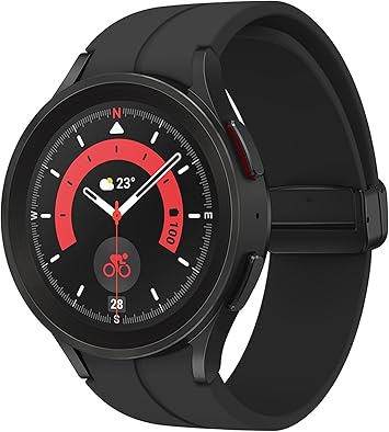 SAMSUNG Galaxy Watch Pro 5 45mm LTE Smartwatch w/ Body, Health, Fitness and Sleep Tracker, Improved Battery, Sapphire Crystal Glass, GPS Route Tracking, Titanium Frame, US Version, Black