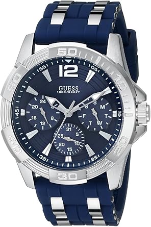 GUESS Iconic Blue Stainless Steel Stain Resistant Silicone Watch