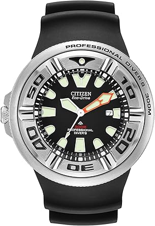 CITIZEN Men's Promaster Dive Eco-Drive Watch, 3-Hand Date, Polyurethane Strap, ISO Certified, Anti-Reflective Curved Crystal, Screw-Back Case and Crown