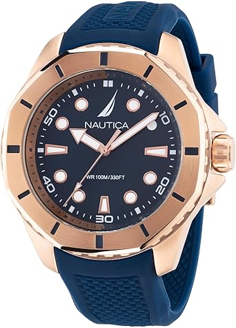 Nautica Men's NAPKMS306 KOH May Bay Blue Silicone Strap Watch