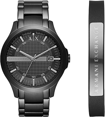 A｜X ARMANI EXCHANGE Men's Stainless Steel Watch & Bracelet Gift Set (Model: AX7101)