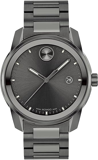 Movado Men's Bold Verso Swiss Quartz Watch with Stainless Steel Strap, Grey, 21 (Model: 3600860)