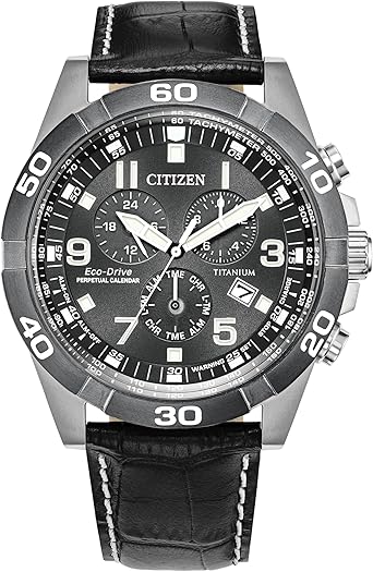 Citizen Men's Eco-Drive Sport Casual Brycen Chronograph Watch, Super Titanium™, Perpetual Calendar, Tachymeter 12/24 Hour Time, Alarm, Date